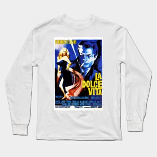 La dolce vita- MOVIE POSTER - Retro - Vintage Long Sleeve T-Shirt